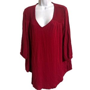 Torrid Burgundy Long sleeve BOHO Tunic SZ 1